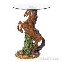 Zingz & Thingz 57070217 Majestic Stallion Accent Table with Glass Top   
